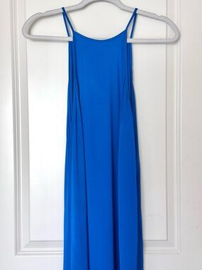 Zara Bright Blue Spaghetti Strap Maxi Dress
